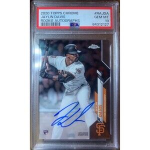 JAYLIN DAVIS 2020 TOPPS CHROME ON CARD ROOKIE AUTOGRAPH AUTO RC PSA 10